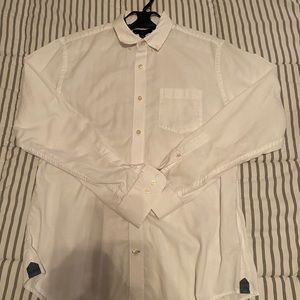 men’s banana republic white button down shirt